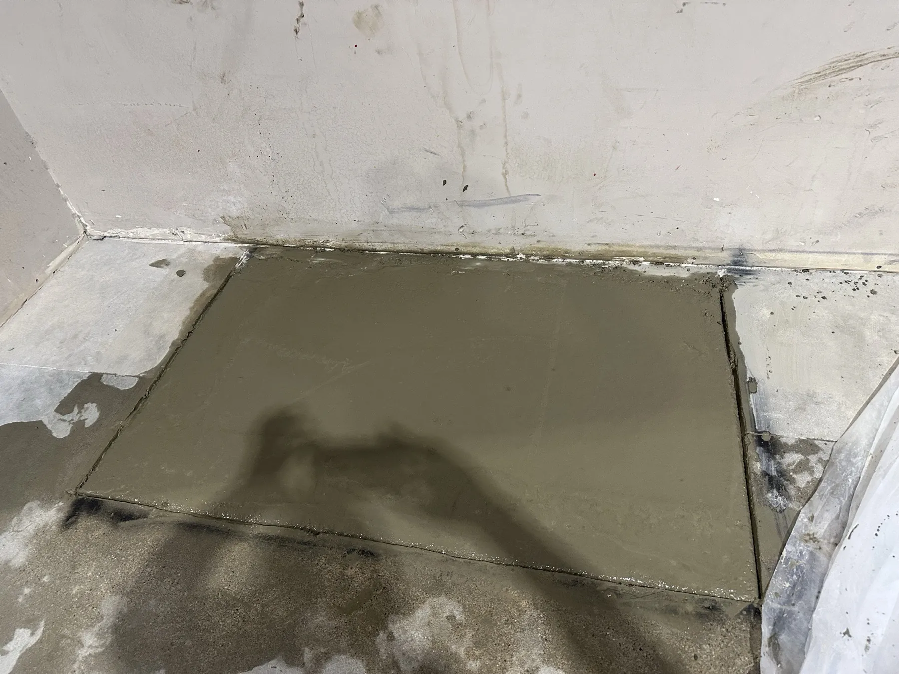 Close view of the restored slab surface at Cornerstone Church